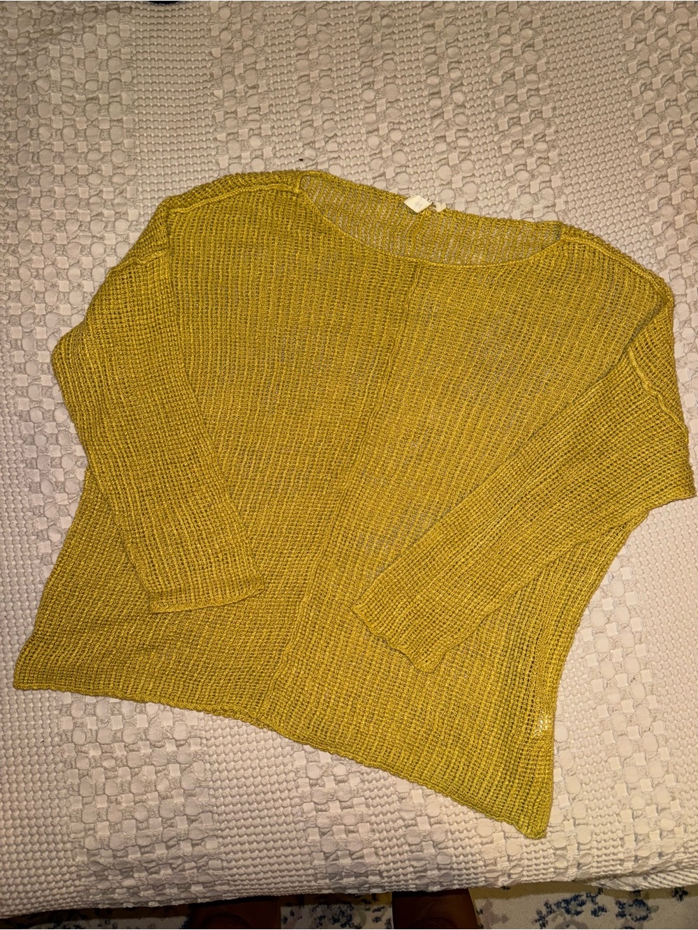 Eileen Fisher Mustard Knit Crewneck Sweater - Women's Cozy Pullover